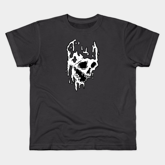 melting skull Kids T-Shirt by pleasuretshirt